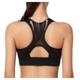 Yvette High Impact Zip Front Sports Bra Mesh Racerback Workout High Support Sports Bras for Women Large Breasts, Black Large - Retail: $38 Yvette High Impact Zip Front Sports Bra Mesh Racerback Workout High Support Sports Bras for Women Large Breasts, Black Large - Retail: $38