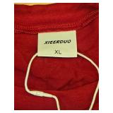 XIEERDUO 3/4 Length Sleeve Womens Tops Dressy Casual Crewneck Pleated Tunic Tops Loose Fit Christmas Red XL - Retail: $10 XIEERDUO 3/4 Length Sleeve Womens Tops Dressy Casual Crewneck Pleated Tunic Tops Loose Fit Christmas Red XL - Retail: $10