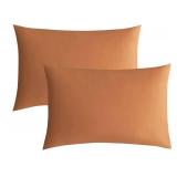 JELLYMONI Pillowcases Standard Set of 2 Cotton Envelope Pillow Covers Caramel 20×26in Bed Pillow Cases 100percent Washed Cotton Soft Breathable (Pillows are not Included) - Retail: $15 JELLYMONI Pillowcases Standard Set of 2 Cotton Envelope Pillow Covers Caramel 20×26in Bed Pillow Cases 100percent Washed Cotton Soft Breathable (Pillows are not Included) - Retail: $15