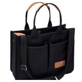 Tote Bag for Women With Compartments and Pockets,Black Large Canvas Tote Women Tote Bag for Women With Compartments and Pockets,Black Large Canvas Tote Women