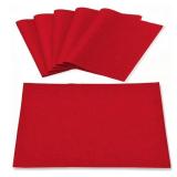 Linen Fabric Placemats Set of 8, Machine Washable, Heat Resistant, Wrinkle Free, Thick Polyester Kitchen Place Mats for Dining Table (Red) 13\x18\in - in Linen Fabric Placemats Set of 8, Machine Washable, Heat Resistant, Wrinkle Free, Thick Polyester Kitchen Place Mats for Dining Table (Red) 13\x18\in - in