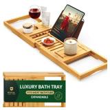 ROYAL CRAFT WOOD Premium Foldable Bathtub Tray Caddy - Wood Bath Tray for Tub, Bamboo Shelf, Expandable Bath Table Trays, Bathtub and Bathroom Accessories for New Home and Mothers, Birthday Gifts for  ROYAL CRAFT WOOD Premium Foldable Bathtub Tray Caddy - Wood Bath Tray for Tub, Bamboo Shelf, Expandable Bath Table Trays, Bathtub and Bathroom Accessories for New Home and Mothers, Birthday Gifts for