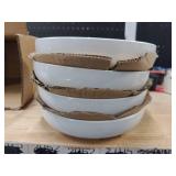 Famiware Milkyway 4-Piece Stoneware 33 oz Pasta Bowl Set, White Famiware Milkyway 4-Piece Stoneware 33 oz Pasta Bowl Set, White