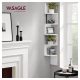 VASAGLE Corner Shelf Wall Mount, 5-Tier Floating Corner Bookshelf, Plant Shelf for Bedroom, Living Room, Bathroom, Home Office, Cloud White - Retail: $30 VASAGLE Corner Shelf Wall Mount, 5-Tier Floating Corner Bookshelf, Plant Shelf for Bedroom, Living Room, Bathroom, Home Office, Cloud White - Retail: $30