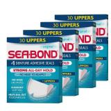 Sea-Bond Secure Denture Adhesive Seals, Original Uppers, Zinc-Free, All-Day-Hold, Mess-Free, 30 Count (Pack of 4) - Retail: $21 Sea-Bond Secure Denture Adhesive Seals, Original Uppers, Zinc-Free, All-Day-Hold, Mess-Free, 30 Count (Pack of 4) - Retail: $21