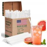 Glotoch Express 500PCS Individually Wrapped Clear Plastic Straws, 7.75 Glotoch Express 500PCS Individually Wrapped Clear Plastic Straws, 7.75