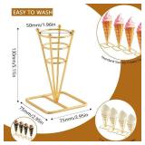 BLBYHO Single Metal Gold Ice Cream Cone Holder Stand, Individua Waffle Cone Holder Sushi Hand Roll Stand for Standard Size Ice Cream Cones Appetizer Charcuterie Cones, Sugar Cones, Sushi (4 Pack) - Re BLBYHO Single Metal Gold Ice Cream Cone Holder Stand, Individua Waffle Cone Holder Sushi Hand Roll Stand for Standard Size Ice Cream Cones Appetizer Charcuterie Cones, Sugar Cones, Sushi (4 Pack) - Re
