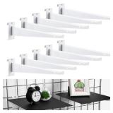Blulu 10 Pcs 12\ Gridwall Knife Shelf Bracket with Lip Metal Wire Gridwall Brackets Hooks Grid Wall Panels Hanger Heavy Duty Shelf Grid Wall Accessories for Home Business Boutique Display (White) Blulu 10 Pcs 12\ Gridwall Knife Shelf Bracket with Lip Metal Wire Gridwall Brackets Hooks Grid Wall Panels Hanger Heavy Duty Shelf Grid Wall Accessories for Home Business Boutique Display (White)
