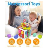 kecristv Montessori Toys for Toddler Girls Boys, Baby Sorter Learning Sensory Activity Cube, Toddler Girl Boy Birthday Gifts, Baby Toys 18+ Months - Retail: $15 kecristv Montessori Toys for Toddler Girls Boys, Baby Sorter Learning Sensory Activity Cube, Toddler Girl Boy Birthday Gifts, Baby Toys 18+ Months - Retail: $15