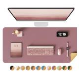 YSAGi Double-Sided Desk Mat, Eco Cork and Leather Desk Protector, Large Mouse Pad and Writing Pad for Office and Home (35.4x17in, Cork + Dark Pink) - Retail: $14 YSAGi Double-Sided Desk Mat, Eco Cork and Leather Desk Protector, Large Mouse Pad and Writing Pad for Office and Home (35.4x17in, Cork + Dark Pink) - Retail: $14