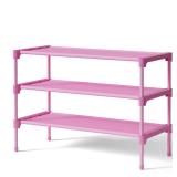 Kitsure Shoe Rack - Non-Woven Shoe Rack Shelf, Shoe Organizer for Closet, Entryway, Garage and Corridor, Stackable Shoe Shelves, 27.5" Wide - 3 Tier, Pink - Retail: $20 Kitsure Shoe Rack - Non-Woven Shoe Rack Shelf, Shoe Organizer for Closet, Entryway, Garage and Corridor, Stackable Shoe Shelves, 27.5" Wide - 3 Tier, Pink - Retail: $20