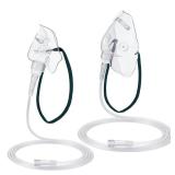 Geiserailie 2 PCS M/L Oxygen Mask with 6.6 Ft Tubing and Adjustable Elastic Strap, Adult Oxygen Mask with Tubing, Transparent Masks for Face Adult - Retail: $8 Geiserailie 2 PCS M/L Oxygen Mask with 6.6 Ft Tubing and Adjustable Elastic Strap, Adult Oxygen Mask with Tubing, Transparent Masks for Face Adult - Retail: $8