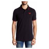 True Religion Mens Crafted with Pride Polo Shirt Polo Shirts for Men, Mens Polo Shirts Short Sleeve, Black with Red Piping, Medium True Religion Mens Crafted with Pride Polo Shirt Polo Shirts for Men, Mens Polo Shirts Short Sleeve, Black with Red Piping, Medium