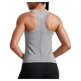 CRZ YOGA Womens Seamless Racerback Tank Scoop Neck Breathable Running Workout Tops Athletic Gym Sleeveless Shirts Slate Grey Marl Small - Retail: $24 CRZ YOGA Womens Seamless Racerback Tank Scoop Neck Breathable Running Workout Tops Athletic Gym Sleeveless Shirts Slate Grey Marl Small - Retail: $24