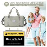 Travel Bag, Waterproof Duffel Gym Tote Bag, Weekender Carry On Overnight Bags for Women with Trolley Sleeve Wet Pocket, Travel Duffel Bags Hospital Bag, Grey Brown - Retail: $29 Travel Bag, Waterproof Duffel Gym Tote Bag, Weekender Carry On Overnight Bags for Women with Trolley Sleeve Wet Pocket, Travel Duffel Bags Hospital Bag, Grey Brown - Retail: $29