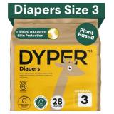 DYPER - Baby Diapers Size 3 (28 Count) - Plant Based Disposable Diapers for Day and Overnight Premium Leak Protection, Skin-Friendly Comfort with Soft Size 3 Diapers (16-28 lbs) - Retail: $20 DYPER - Baby Diapers Size 3 (28 Count) - Plant Based Disposable Diapers for Day and Overnight Premium Leak Protection, Skin-Friendly Comfort with Soft Size 3 Diapers (16-28 lbs) - Retail: $20