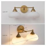 SongCiLT Vintage 2-Lights Sconces Wall Lighting with Milk White Glass Shade, Double Arm Wall Lamp Fixture for Living Room Dining Room Bedroom Hallway - Retail: $103 SongCiLT Vintage 2-Lights Sconces Wall Lighting with Milk White Glass Shade, Double Arm Wall Lamp Fixture for Living Room Dining Room Bedroom Hallway - Retail: $103