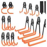 Dorisy 16 Pack Steel Wall Mount Garage Storage Hooks with Anti-Slip Coating, Heavy Duty, Hooks, for Hanging Bike, Ladder, Garden Tools - Retail: $31 Dorisy 16 Pack Steel Wall Mount Garage Storage Hooks with Anti-Slip Coating, Heavy Duty, Hooks, for Hanging Bike, Ladder, Garden Tools - Retail: $31