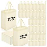 Windyun 50 Pcs Reusable Tote Bag Bulk 8 x 4 x 10 Inch Non Woven Shopping Bag with Handle Reusable Grocery Gift Tote (Beige) - Retail: $25 Windyun 50 Pcs Reusable Tote Bag Bulk 8 x 4 x 10 Inch Non Woven Shopping Bag with Handle Reusable Grocery Gift Tote (Beige) - Retail: $25