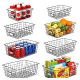 8 Set, Extra Large Wire Baskets for Organizing with Lables, Cabinet Pantry Organization and Storage Bins 8 Set, Extra Large Wire Baskets for Organizing with Lables, Cabinet Pantry Organization and Storage Bins