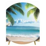 Circular Beach Tablecloth, Up to 45x41" - Circular Beach Tablecloth, Up to 45x41" -