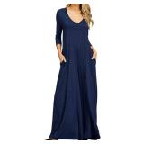 Jacansi 2XL Navy Maxi Dress with Hood Jacansi 2XL Navy Maxi Dress with Hood