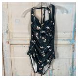 Smismivo Women’s Green Floral Tummy Control Halter One Piece Swimsuit, M Smismivo Women’s Green Floral Tummy Control Halter One Piece Swimsuit, M