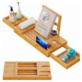 Yirilan Bamboo Bathtub Tray, Expandable Bathroom Tray, Waterproof Tray Caddy Yirilan Bamboo Bathtub Tray, Expandable Bathroom Tray, Waterproof Tray Caddy