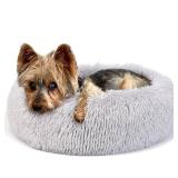 Round Grey Plush small dog bed - Retail: $45 Round Grey Plush small dog bed - Retail: $45