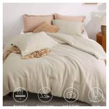 Classic Waffle Weave Comforter Set, Beige, Queen Size Classic Waffle Weave Comforter Set, Beige, Queen Size