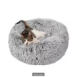 Grey Small Fur Donut Bed Grey Small Fur Donut Bed