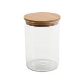 4pk Modern Glass Storage Jars with Bamboo Lids - Retail: $25 4pk Modern Glass Storage Jars with Bamboo Lids - Retail: $25