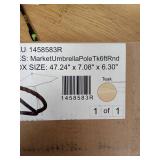 6ft Teak Market Umbrella Pole - Round REPLACEMENT FRAME - Retail: $89