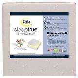 Delta Children Serta SleepTrue Mini Crib Mattress, Premium Sustainably Sourced Fiber Core, Hypoallergenic & Waterproof Cover, Greenguard Gold Certified - Made in USA, White (B07Z8QWF1M) - Retail: $77