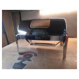 PYY Chafing Dishes for Buffet  - Roll Top Chafing Dish Buffet Set with Half Size Chafing Pans, Commercial Stainless Steel Buffet Servers and Warmers Chafer for Catering, Parties and Restaurants - Reta