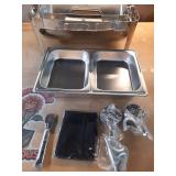 PYY Chafing Dishes for Buffet  - Roll Top Chafing Dish Buffet Set with Half Size Chafing Pans, Commercial Stainless Steel Buffet Servers and Warmers Chafer for Catering, Parties and Restaurants - Reta