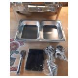 PYY Chafing Dishes for Buffet  - Roll Top Chafing Dish Buffet Set with Half Size Chafing Pans, Commercial Stainless Steel Buffet Servers and Warmers Chafer for Catering, Parties and Restaurants - Reta