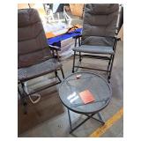 3-Piece Outdoor Rocking Chair Set with Side Table  - Retail: $299