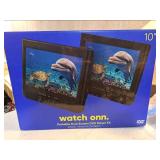 onn 10  1024p Dual Screen DVD Player with Digital Panel  Black - used  - Retail: $99