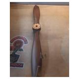 DecMode Brown Metal 2 Blade Airplane Propeller Wall Decor with Aviation Detailing