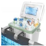 13L Pool Cooler with Ice Pack Insulated Hanging Hard Cooler for Above-Ground Pools, Fit Intex Bestway, Keeps Ice 3X Longer, Holds 22 Cans + Ice, Perfect for Poolside, Camping & Outdoor Parties