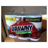 PACK OF 2-Brawny Tear-A-Square Paper Towels, 6 Double Rolls = 12 Regular Rolls, 3 Sheet Sizes (Quarter, Half, Full), Strength for All Messes, Cleanups, and Meal Prep - Retail: $45