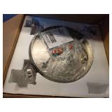 Saddle Creek 3-Light Brushed Nickel Schoolhouse Chandelier with Cased transparent Glass Shades - Retail: $106