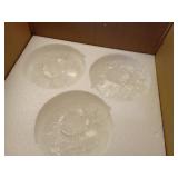 Saddle Creek 3-Light Brushed Nickel Schoolhouse Chandelier with Cased transparent Glass Shades - Retail: $106