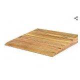 Wooden Threshold Ramp for Home Steps, 8\" Rise Doorway Ramp with Non-Slip Grooves, Door Ramp for Wheelchair/Walker/Cart/Scooter, (31.4 W*8.0\" H, Solid Pine Wood, 600LBS Capacity) - Retail: $160