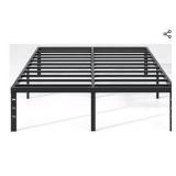Metal Bed Frame,Queen Size Bed Frame with Storage Space,Heavy Duty Sturdy Mattress Foundation,Easy Assembly,No Box Spring Needed, Black,16 Inch,Queen - Retail: $60