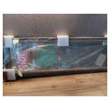 Barnyard Designs 16x48 Leaner Floor Mirror Full Length, Large Rustic Free Standing Leaning Hanging Wood and Metal Long Full Size Farmhouse Wall Mirror for Bedroom Living Room, Brown - Retail: $79