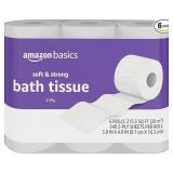 Amazon Basics 2-Ply Soft Toilet Paper, 30 Rolls (5 Packs of 6)