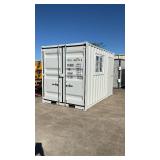(Unused) - 12ft Storage Container with Window & Side Door - light grayDFCU1666396