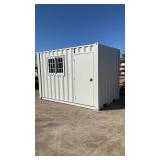 (Unused) - 12ft Storage Container with Window & Side Door - light grayDFCU1666396
